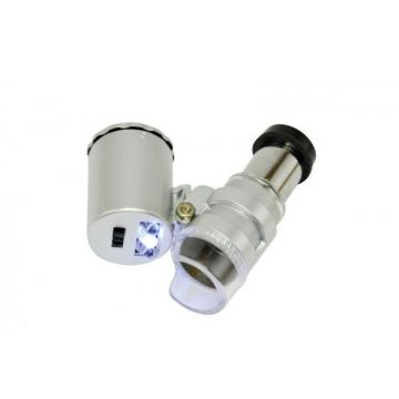 Pocket Microscope 60x with 2 LED & 1 UV-LED